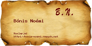 Bónis Noémi névjegykártya